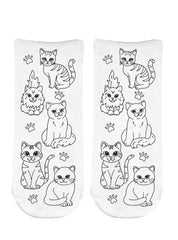 Cat Days Coloring Socks