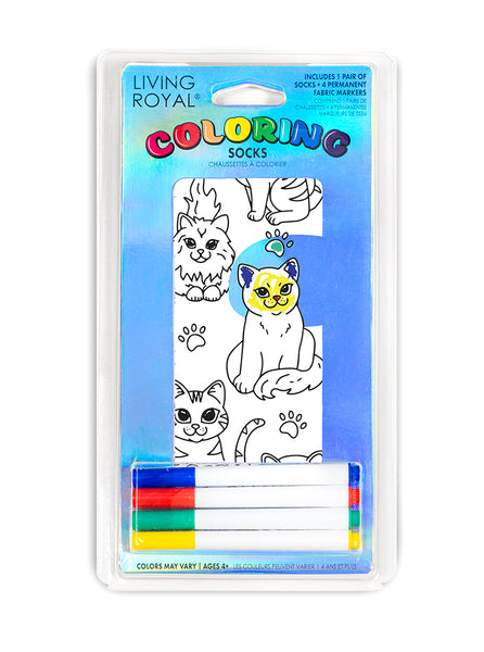 Cat Days Coloring Socks