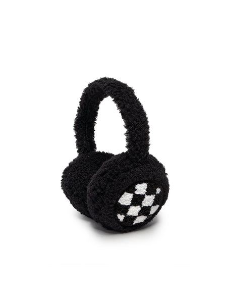 Black Checker Earmuff