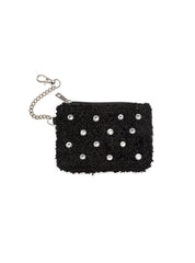 Black Crystal Key Chain Pouch