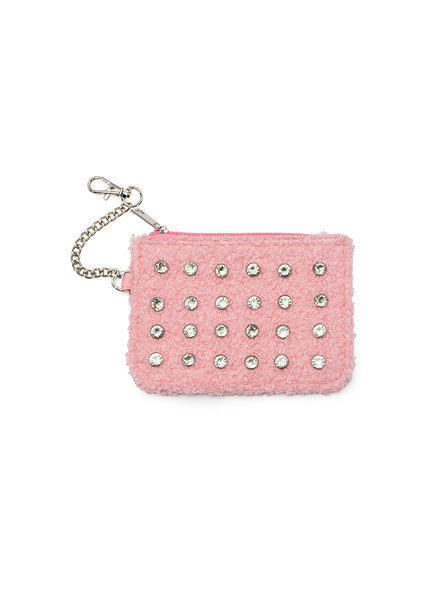 Pink Crystal Key Chain Pouch