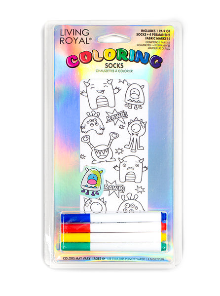 .com: Living Royal Crayola Kid's Color-in Socks - Includes 1