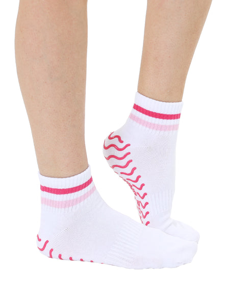 Pink Stripe Grip Socks