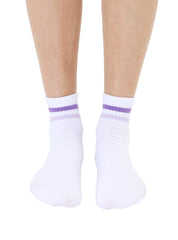 Purple Stripe Grip Socks