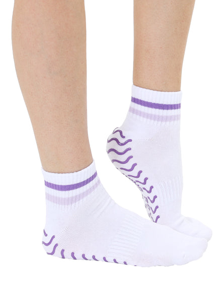 Purple Stripe Grip Socks