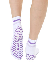 Purple Stripe Grip Socks