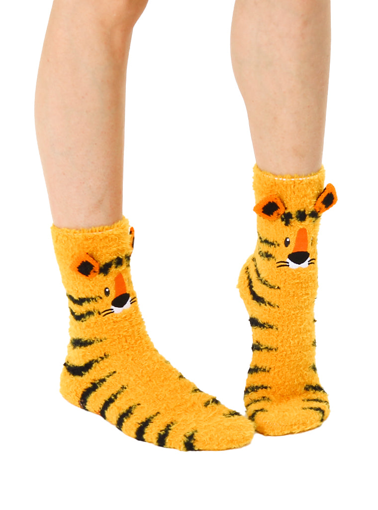 Fuzzy Tiger Crew Socks – Living Royal